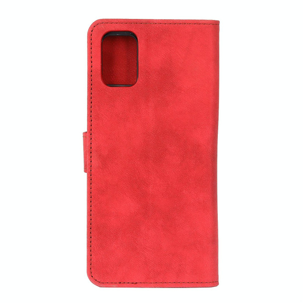 OnePlus 8T Antelope Texture Magnetic Buckle Horizontal Flip PU Leather Case with Card Slots & Wallet & Holder(Red)