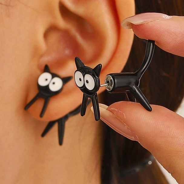 1pair Cute Cats Simple Ear Studs Ladies Detachable Earrings, Style: Model 2