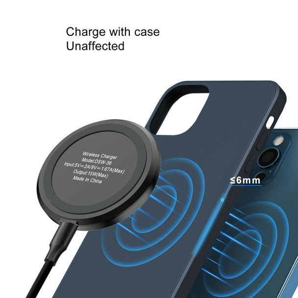 DSW-36B Mobile Phone Wireless Charger Mini 15W Fast Charging Type-C Round QI