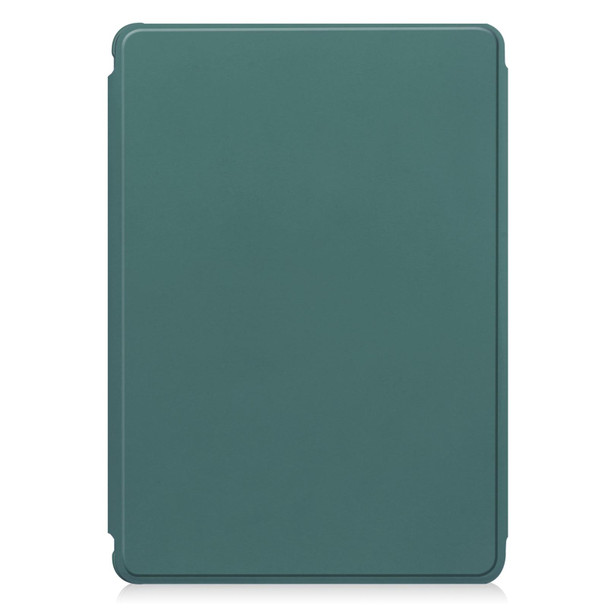 For iPad Air 11 2024 Transparent Rotation Smart Leather Tablet Case(Dark Green)