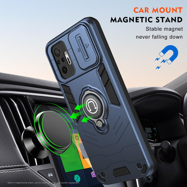 For Xiaomi Redmi Note 10 Pro 4G Camshield Ring Holder Phone Case(Royal Blue)