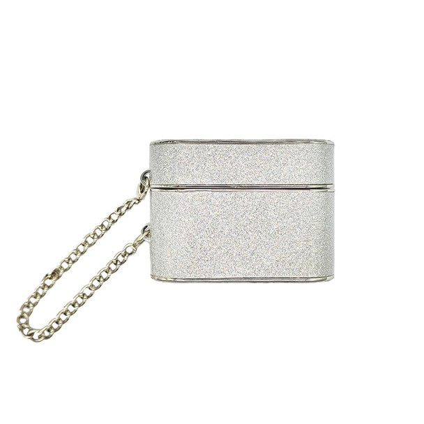 For AirPods Pro Cylindrical Glitter Leather Texture Bluetooth Earphone Protective Case(Silver)