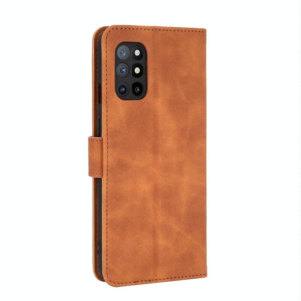 OnePlus 8T Solid Color Skin Feel Magnetic Buckle Horizontal Flip Calf Texture PU Leather Case with Holder & Card Slots & Wallet(Brown)