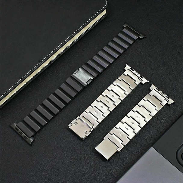 For Apple Watch Series 7 41mm One-Bead Magnetic Buckle Titanium Metal Watch Band(Grey)