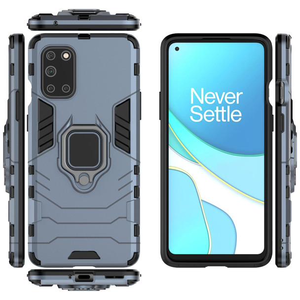 OnePlus 8T PC + TPU Shockproof Protective Case with Magnetic Ring Holder(Navy Blue)