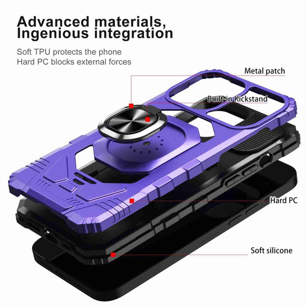 For Samsung Galaxy A22 4G Magnetic Ring Holder Phone Case(Purple)