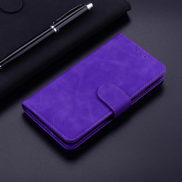 For OPPO A60 4G Skin Feel Pure Color Flip Leather Phone Case(Purple)