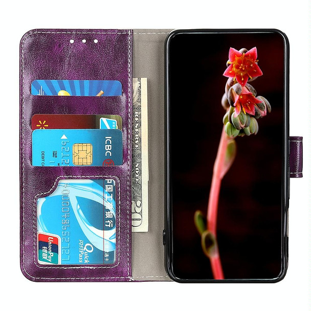 Alcatel 3X 2020 Retro Crazy Horse Texture Horizontal Flip Leatherette Case with Holder & Card Slots & Photo Frame & Wallet(Purple)