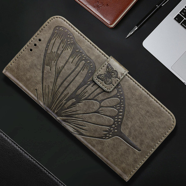 For OnePlus Nord CE4 Embossed Butterfly Leather Phone Case(Grey)