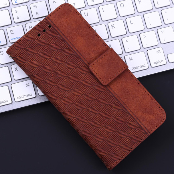 For Sony Xperia 5 VI Geometric Embossed Leather Phone Case(Brown)