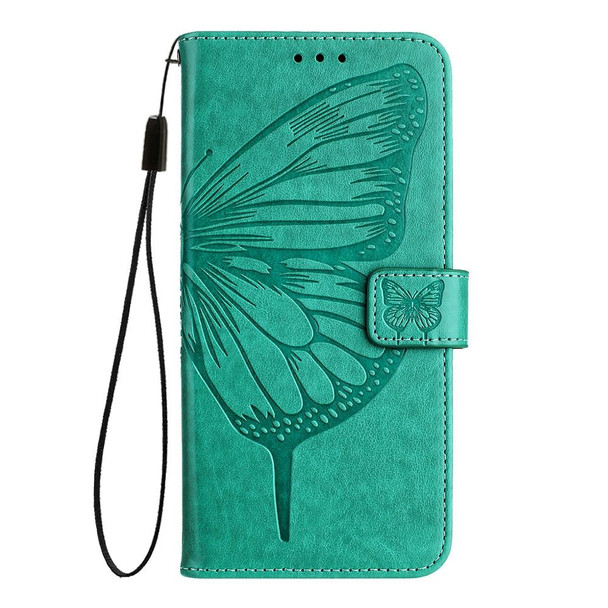 For Motorola Edge 2022 / Edge+ 5G UW 2022 Embossed Butterfly Leather Phone Case(Green)
