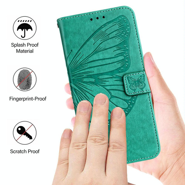 For Motorola Edge 50 Pro Embossed Butterfly Leather Phone Case(Green)