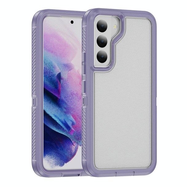 For Samsung Galaxy S22 5G Guard Life Waterproof Frosted Phone Case(Light Purple)