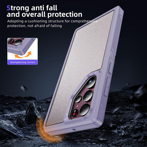 For Samsung Galaxy S22 Ultra 5G Guard Life Waterproof Frosted Phone Case(Light Purple)