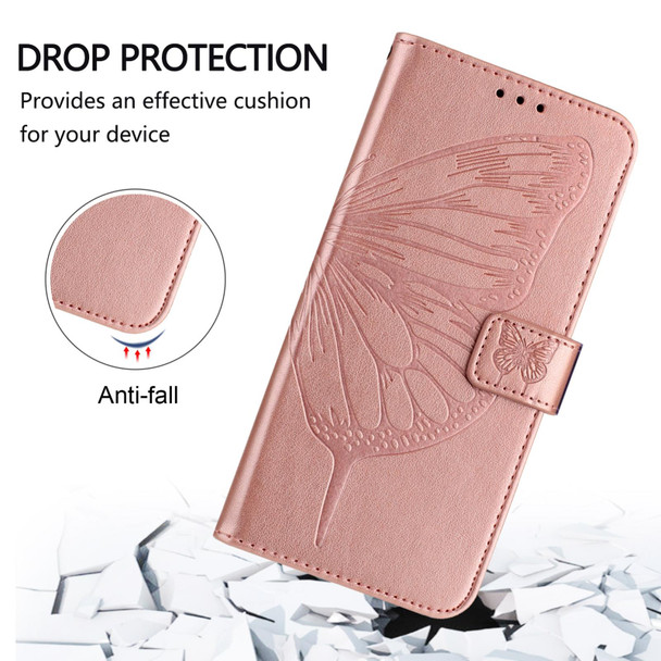 For Realme 11 4G Global Embossed Butterfly Leather Phone Case(Rose Gold)