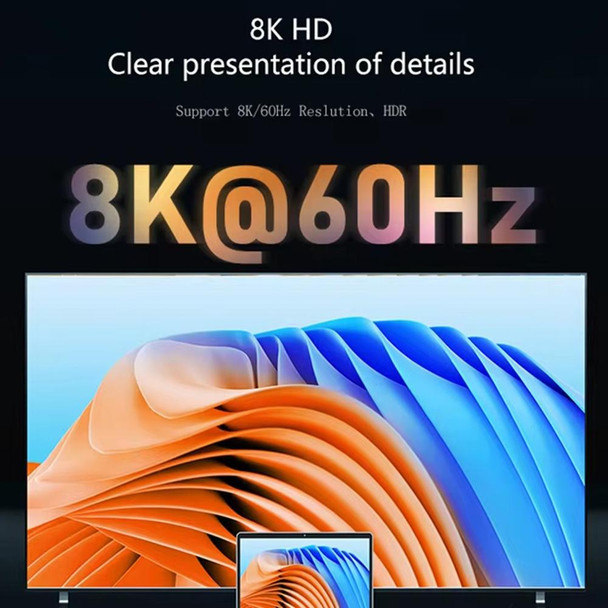 8K 60Hz HDTV to HDTV Side Bend Magnetic Converter(Black Right Bend)