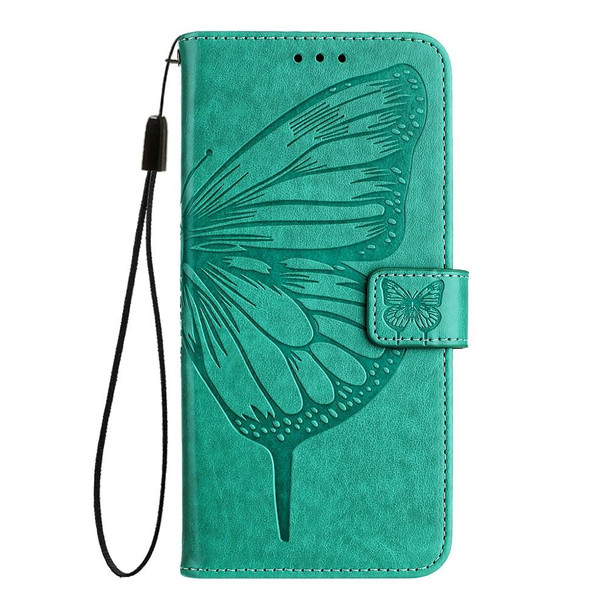 For TCL 40 R 5G Embossed Butterfly Leather Phone Case(Green)