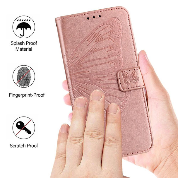 For TCL 505 Embossed Butterfly Leather Phone Case(Rose Gold)