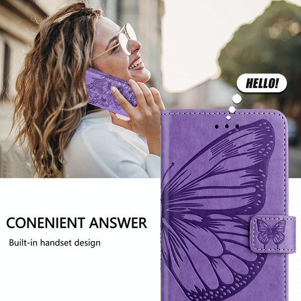 For TCL 305 / 306 / 30 SE AL02 Embossed Butterfly Leather Phone Case(Light Purple)