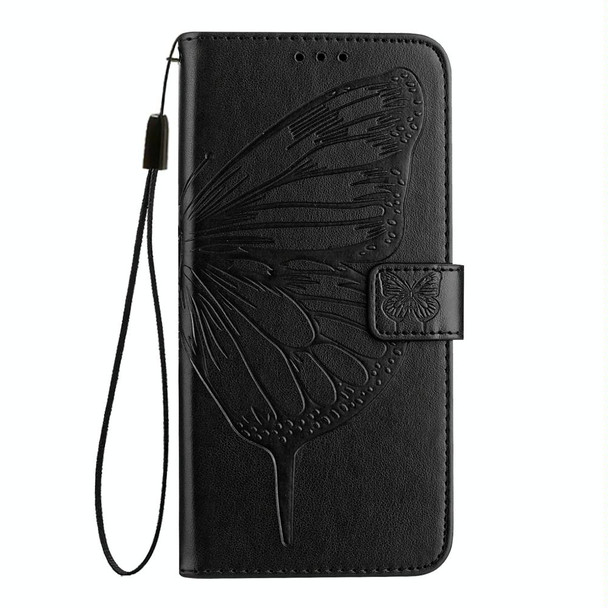 For Sony Xperia 10 VI Embossed Butterfly Leather Phone Case(Black)