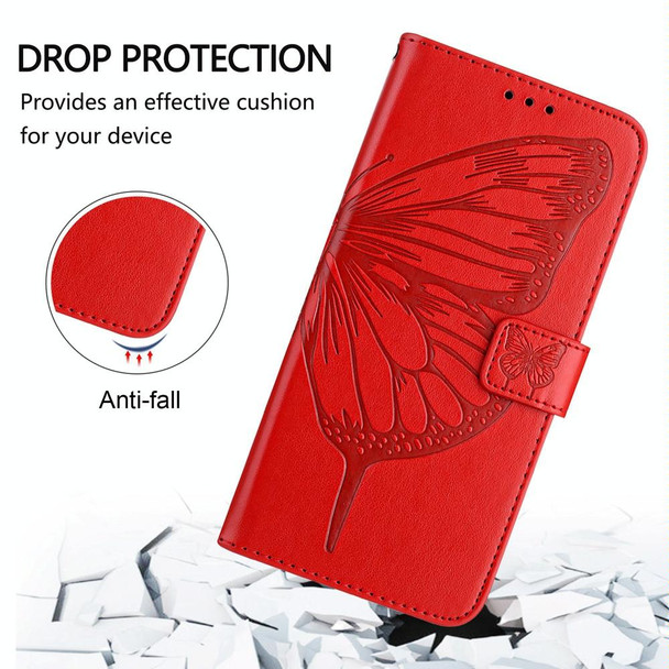 For Sony Xperia 10 VI Embossed Butterfly Leather Phone Case(Red)