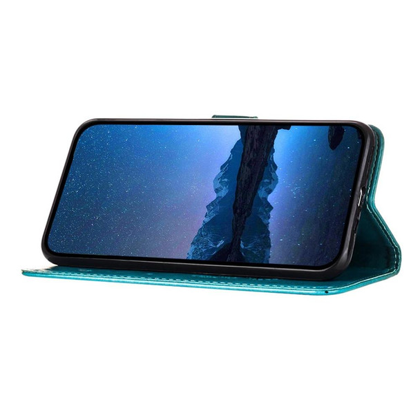 For Sony Xperia 5 VI Embossed Butterfly Leather Phone Case(Blue)