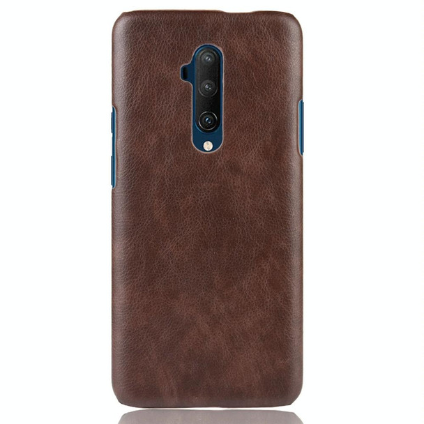 OnePlus 7T Pro Shockproof Litchi Texture PC + PU Case(Brown)