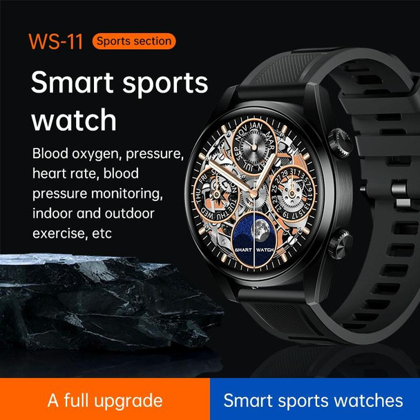 WS-11 1.43 inch IP67 Sport Smart Watch, Support Bluetooth Call / Sleep / Blood Oxygen / Heart Rate / Blood Pressure Health Monitor(Black)