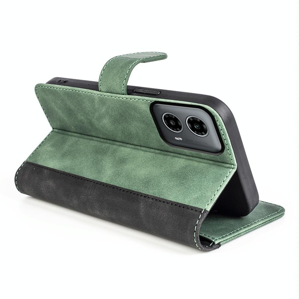 For Motolora Moto G34 Stitching Horizontal Flip Leather Phone Case(Green)