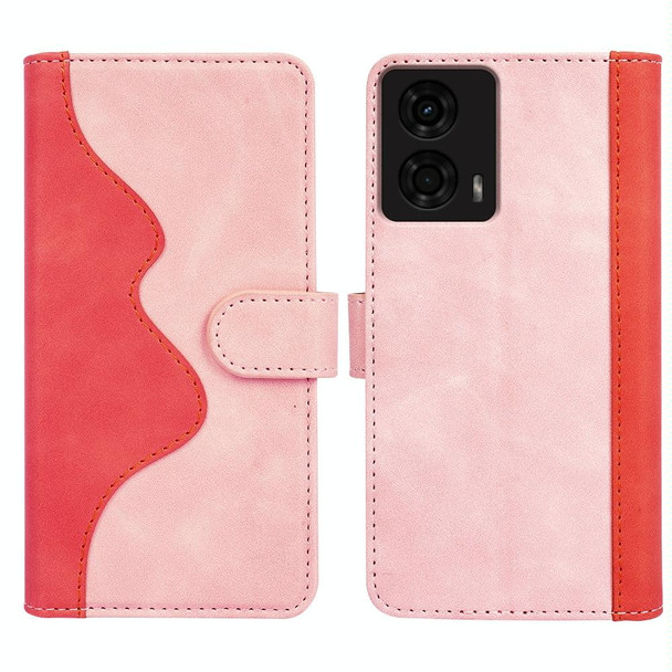 For Motolora Moto G24 Stitching Horizontal Flip Leather Phone Case(Red)