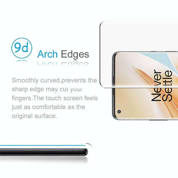 OnePlus 8 Pro 9H 9D Curved Edge Tempered Glass Film(Black)