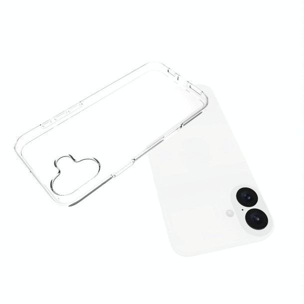 For iPhone 16 Plus Waterproof Texture TPU Phone Case(Transparent)