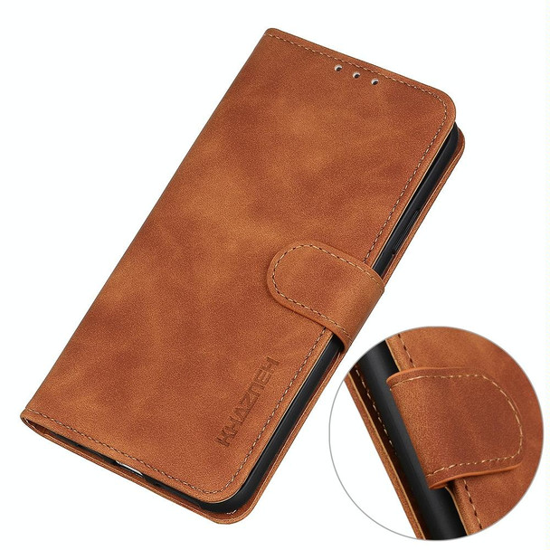 For iPhone 16 KHAZNEH Retro Texture Leather Phone Case(Brown)