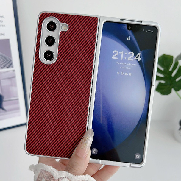 For Samsung Galaxy Z Fold3 Kevlar Carbon Fiber Ultra-thin Shockproof Phone Case(Red)