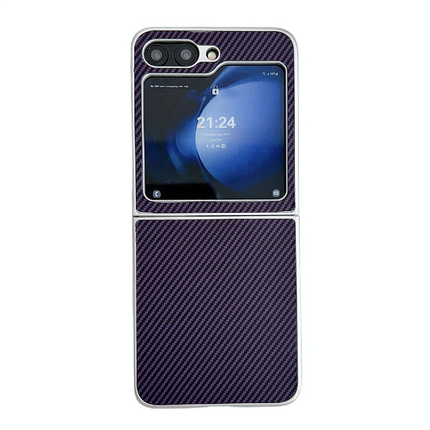 For Samsung Galaxy Z Flip6 Kevlar Carbon Fiber Ultra-thin Shockproof Phone Case(Purple)