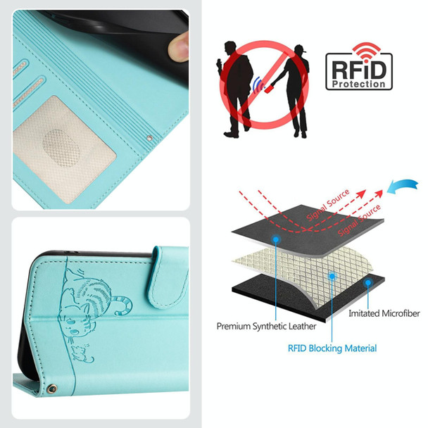 For Infinix Zero 20 Cat Rat Embossed Pattern RFID Leather Phone Case ...