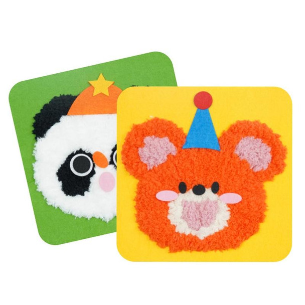 Montessori DIY Embroidery Board Kindergarten Children Cartoon Wool Stitching Material Kit, Style: Doughnut