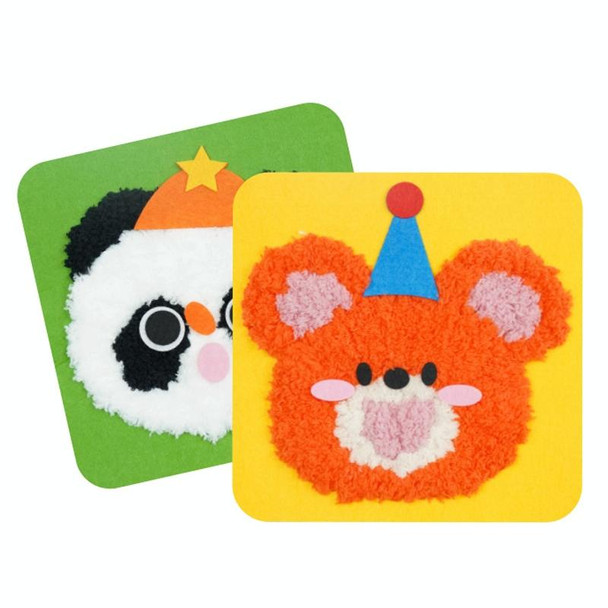 Montessori DIY Embroidery Board Kindergarten Children Cartoon Wool Stitching Material Kit, Style: Apple