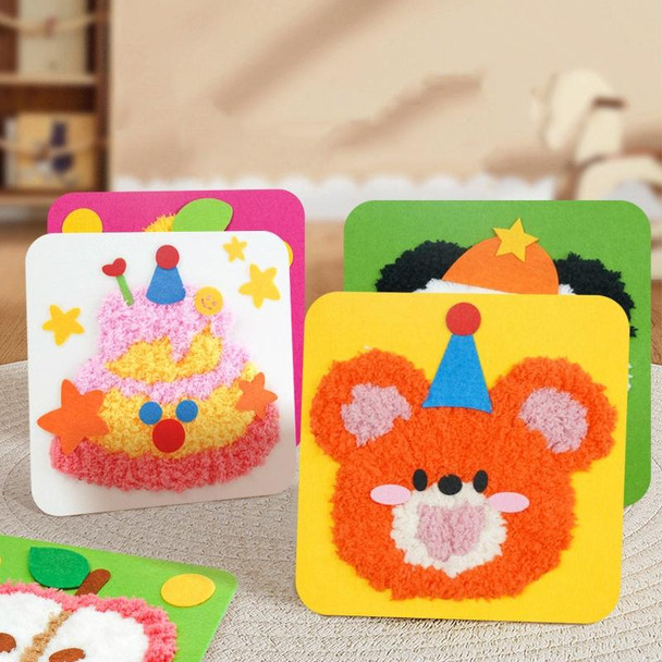 Montessori DIY Embroidery Board Kindergarten Children Cartoon Wool Stitching Material Kit, Style: Panda