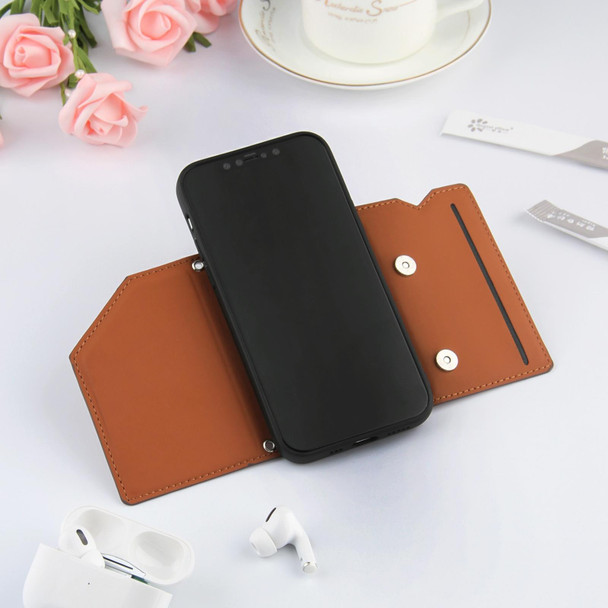 Skin Feel PU + TPU + PC Back Cover Shockproof Case with Card Slots & Holder & Photo Frame - iPhone 11(Brown)
