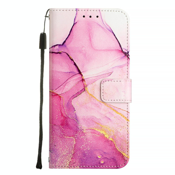 For Huawei P30 lite / nova 4e PT003 Marble Pattern Flip Leather Phone Case(LS001 Pink Purple Gold)