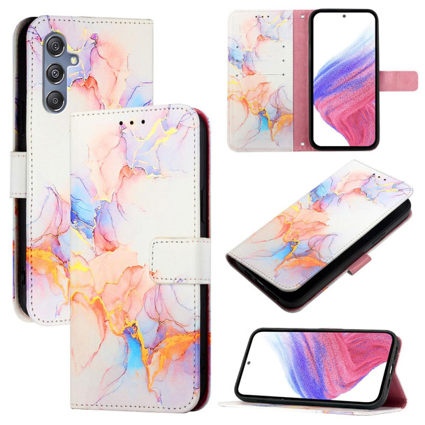 For Samsung Galaxy M34 5G / F34 5G PT003 Marble Pattern Flip Leather Phone Case(Galaxy Marble White)