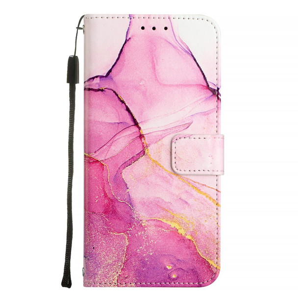 For Samsung Galaxy A10 / M10 EU PT003 Marble Pattern Flip Leather Phone Case(Pink Purple Gold)