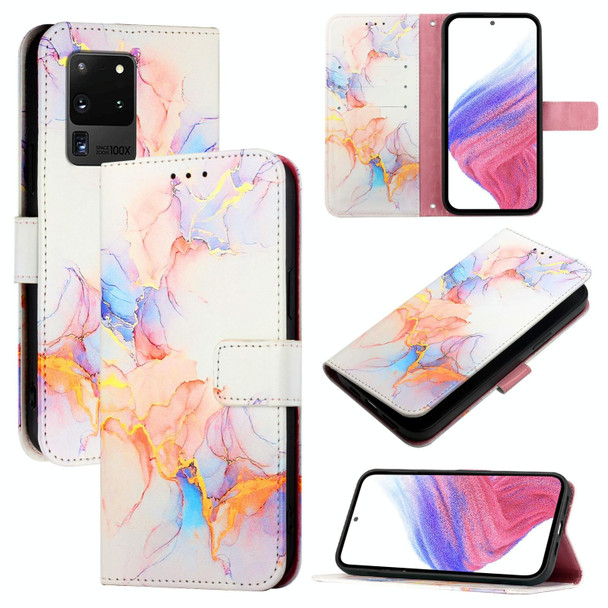 For Samsung Galaxy S20 Ultra PT003 Marble Pattern Flip Leather Phone Case(Galaxy Marble White)