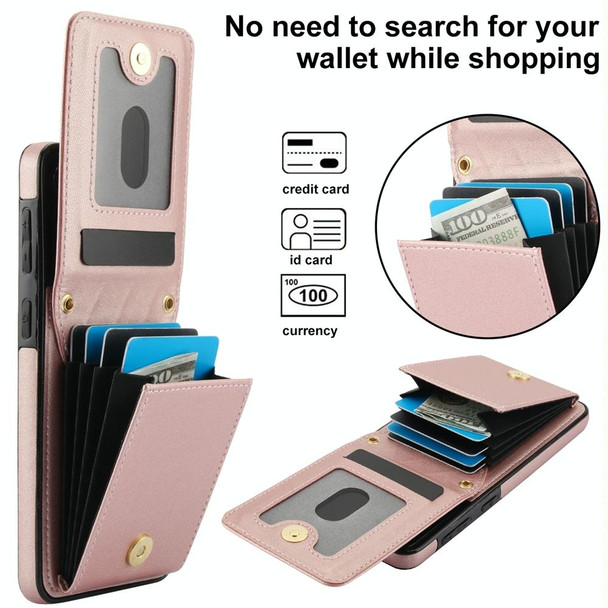 For Samsung Galaxy S21+ 5G YM015 Crossbody Rhombic Card Bag RFID Phone Case(Rose Gold)