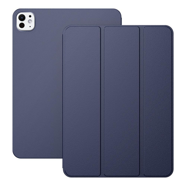 For iPad Pro 11 2024 Ultra-thin Double-sided Clip Magnetic Smart Tablet Case(Dark Blue)