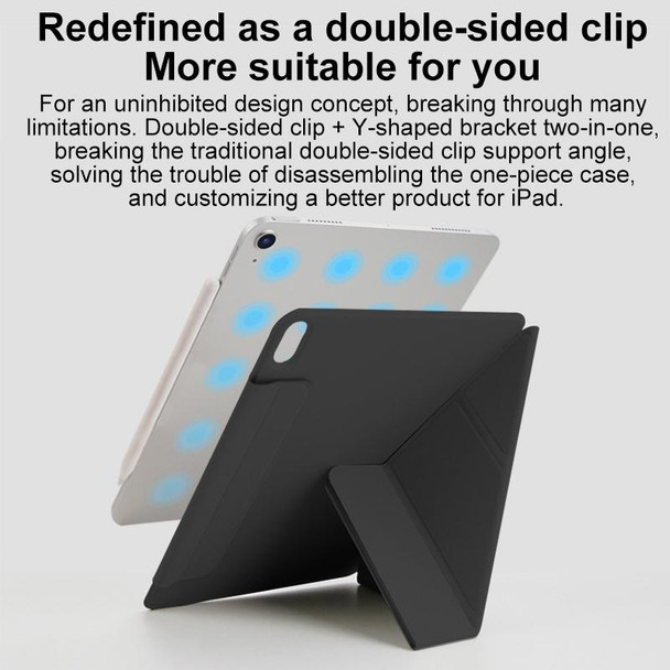 For iPad 10th Gen 10.9 2022 Y-Shape Double-sided Clip Magnetic Smart Tablet Case(Blue)