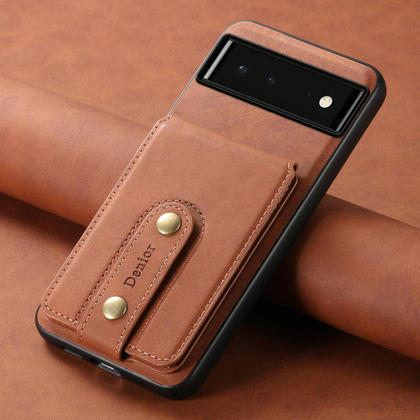 For Google Pixel 6 Denior D14 NK Retro Pattern MagSafe Magnetic Card Holder Leather Phone Case(Brown)