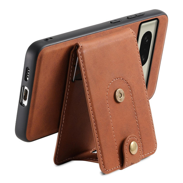 For Google Pixel 8 Denior D14 NK Retro Pattern MagSafe Magnetic Card Holder Leather Phone Case(Brown)