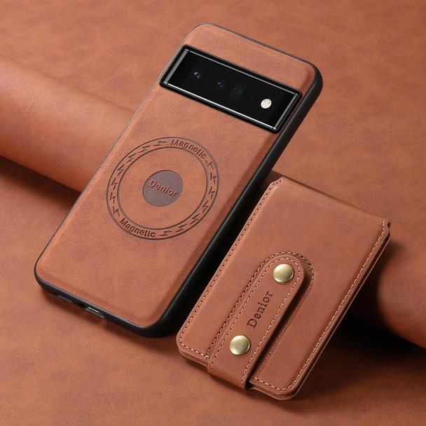 For Google Pixel 6 Pro Denior D14 NK Retro Pattern MagSafe Magnetic Card Holder Leather Phone Case(Brown)